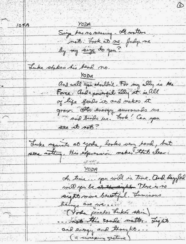 Borrador de guion de El imperio contrataca