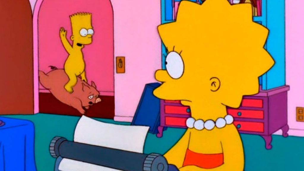 Los Simpsons Lisa escribiendo